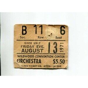 Vintage 1971 Leon Russell Freddie King Concert Ticket Stub Wildwood NJ